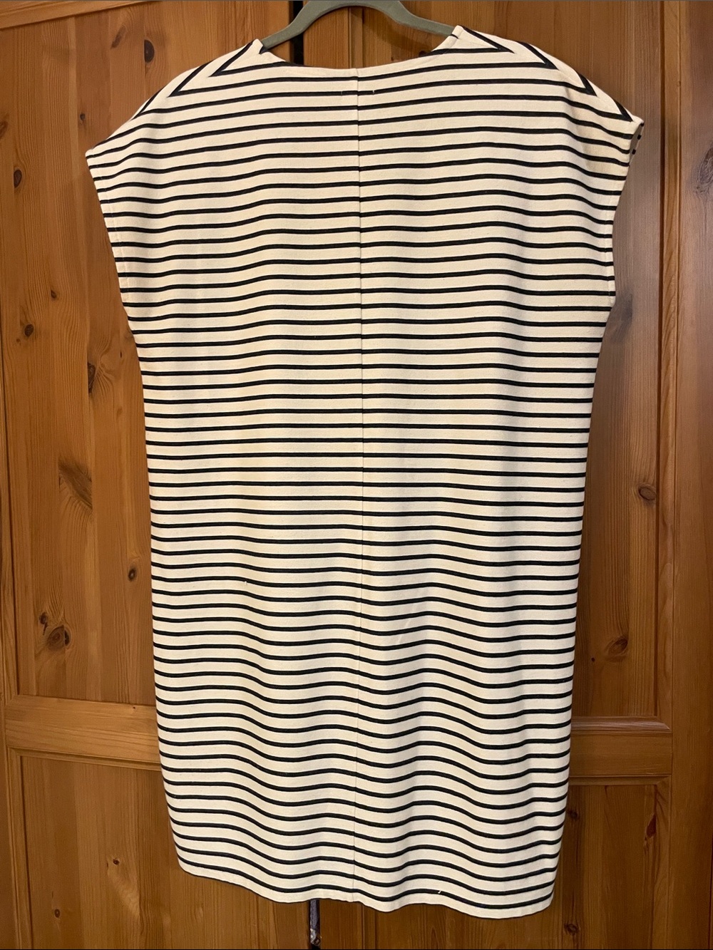 J. Crew Navy and White Striped V-Neck Midi Dress - Picture 4 of 7